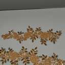 One Pair 3D Beaded Embroidery Sequin Lace Applique Gold Mirror Sew On Flower Fabric Collar Patch Motif Wedding Gown Dress BridalDIY Crafts