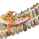 SunGrow Bamboo Gecko Reptile Climbing Bridge and Lizard Lounge, 18 Swinging Hideout Bridge, Helps Leopard Geckos with Thermoregulation, Increases Habitat Space, Can Be Submerged in Water