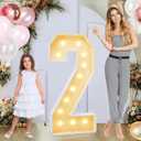 4ft Marquee for Numbers 2, 2025 Marquee for Numbers 4 Feet Tall, Mosaic Numbers for Balloons, Light up Numbers for Party Decorations, Birthday, Anniversary Party Decor