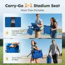 LET'S CAMP Folding Stadium Seat Bleacher Chair with Cup Holder, Mesh Bag and Hide Hooks, Portable Stadium Chair with Back and Cushion,  2pack
