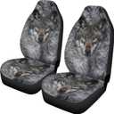 Talayituse Wolf Print Car Seat Covers Set of 2, Breathable Front Bucket Seats Protector Auto Interior Accessories Decor Universal for Truck SUV Van