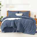 Litanika Oversized King Size Comforter Set with Sheets Ocean Blue - 7 Pieces Bed in a Bag Oversized King Boho Tufted Complete Bedding Sets with Comforter, Sheets, Pillowcases & Shams
