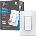 GE CYNC Smart Light Switch, Paddle Style, No Neutral Wire Required, Bluetooth and 2.4 GHz WiFi 3-Wire Switch, Works with Amazon Alexa and Google Home, White (1 Pack)