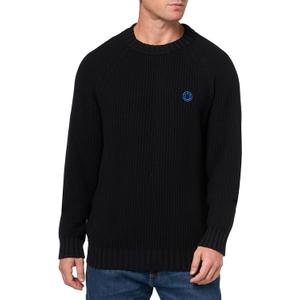 HUGO Men's Ribbed Regular Fit Knit Sweater (Large, Black Jade)
