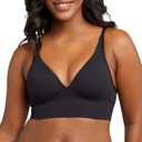 Maidenform Women's M Seamless Lift Bralette, Wireless Long-line Convertible Tank-style Bralette (Medium, Black)