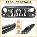 Front Grille For Jeep Wrangler JK Rubicon Sahara Sport Unlimited 2007-2018 Matte Black Shark Grill