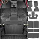 powoq 6 Seats Floor Mat Compatible with 2021-2025 Jeep Grand Cherokee L Cargo Mat Backrest Trunk Cargo Liner TPE Floor Liner Replacement for 2021-2025 Jeep Grand Cherokee L Accessories