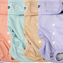 Reusable Washable Dog Diapers Female, Highly Absorbent Doggie Diapers, Size Adjustable Puppy Diapers for Dog Period Panties(5 Pack) (Small)