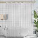 AmazerBath Plastic Shower Curtain 84 Inches Long, 72 x 84 Clear Weighted Extra Long Shower Curtain, PEVA Heavy Duty Tall Bathroom Curtains with 3 Big Clear Weighted Stones and 12 Grommet Holes