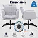 Scevokin Criss Cross Office Chair with Wheels and Arms, Vanity Chair with Back, Comfy Swivel Cross Legged Office Chairs for Ultimate Comfort and Support, Unique Multifunctional Stylish Arms (Grey)