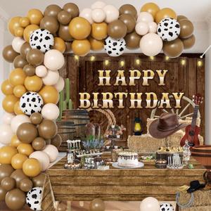 Wild West Cowboy Birthday Party Decorations Set,Balloon Arch Garland,Western Backdrop, Rodeo Parties , Country Western Balloons