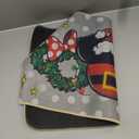 Christmas Gray Decorative Front Door Mat, Xmas Peppermint Candy Wreath Polka Dot Doormat Indoor Outdoor Non-Slip Floor Entryway Rug, Winter Holiday Home Kitchen Decoration 17x29 Inch (Grey)