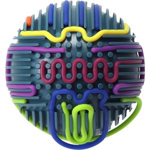 2 x Sensory Activity Board Upgraded- 3D Sensory Activity Ball,Stress Relief Toy,Silicone Fidget Toy for Stress Relief,Anxiety,Autism,ADHD,Kids 3+ & Adults,with Travel Storage Bag & 16 Strings (Blue) (Sphere)