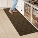 COSY HOMEER Kitchen Rug Non Slip Washable 24"x71", Absorbent Kitchen Mats for Floor, Runner Rugs for Kitchen Floor, 100% Polypropylene Kitchen Sink Rug (Brown)