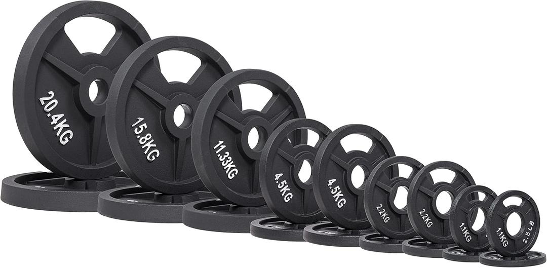 BalanceFrom Cast Iron Olympic 2-Inch Plate Weight Plate for Strength Training and Weightlifting, Multiple Options, Multiple Packages (Color #5)