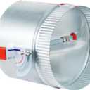 TOP-VIGOR 8 Inch HVAC Duct Manual Volume Backdraft Damper, Galvanized Iron Airflow Control for HVAC, Range Hoods, Fans, Pellet Stove Pipes, Dryer Vents, Adjustable Volume Damper with Sleeve (1 Pc)