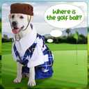 Dog Golf Costume with Golf Bag and Clubs Halloween Funny Pet Costumes Dog Cosplay Outfits Halloween Holiday Pet Party Supplies for Small Medium Large Dogs(M(Neck Girth: 12-14", Chest Girth: 19.69"))