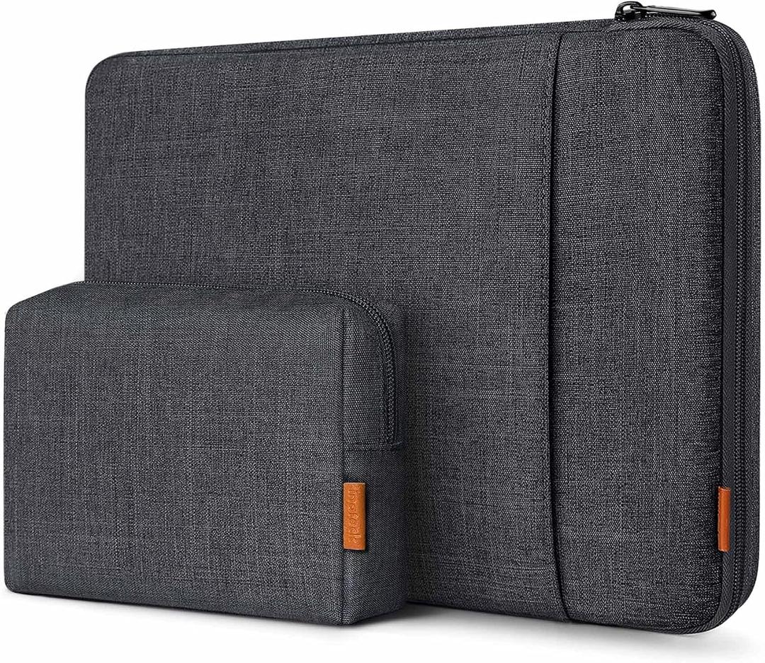 Inateck 360 Protection Laptop Bag with Accessory Bag, Compatible with 15-15.6 inch Laptop, Black Gray