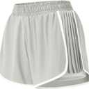 YEOREO Flowy Gym Workout Shorts with Pockets for Women 2 in 1 Athletic Running Yoga Mini Skorts Skylari Summer Tennis Shorts (Gray, L)