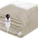 Electric Heated Blanket Full Size 72"x84", Soft Flannel with Overheat Protection, 9 Adjustable Heat Settings & 10-Hour Auto-Off Timer, Fast Heating for Winter Comfort, Camel