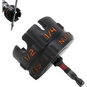 Aluminum Alloy Nut Zipper Drill Attachment for Fast Nut and Bolt Removal, Nut Drill Bit Socket Wrenches Tool Set, Slotted Wing Nut spinning Drive Kit, Nut Remover Bolt Extractor Tool