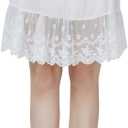 BEAUTELICATE Skirt Extender Half Slip with Lace Trim 100% Cotton Vintage Underskirt