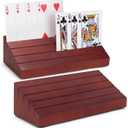 LotFancy Playing Card Holder for Kids, Adults, Seniors, 2 Pack, Wooden Hands Free Card Holders for Playing Cards, Family Card Game Nights, Canasta, Poker Parties