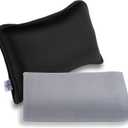 Elvasa Travel Blanket and Pillow Set  Compact Lightweight Throw for Train, Car  Small, Portable Fleece  Long Flight Must Haves  Airplane Comfort Kit  Multi-Use Quillow for Travel (Black)