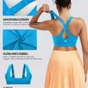 RUNNING GIRL Adjustable Straps High Impact Sports Bra for Women,High Support Workout Sports Bras with Sewn in Pads(XL) (Blue)