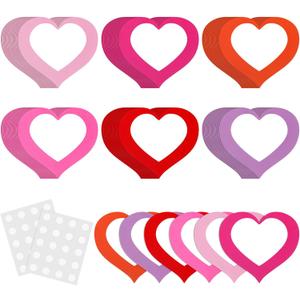 Jetec 108 Pcs Valentine's Day Heart Cutouts 5 Inches Valentines Bulletin Board Decorations DIY Paper Heart Die Cut for Classroom Decor School Wall Crafts Holiday Party Supply(Open Heart)