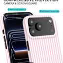 Compatible with iPhone 17 Pro Case [8 ft Drop Tested] Compatible with MagSafe - Cute Pink Stripes Lines Mag Series Cases for Women Girls