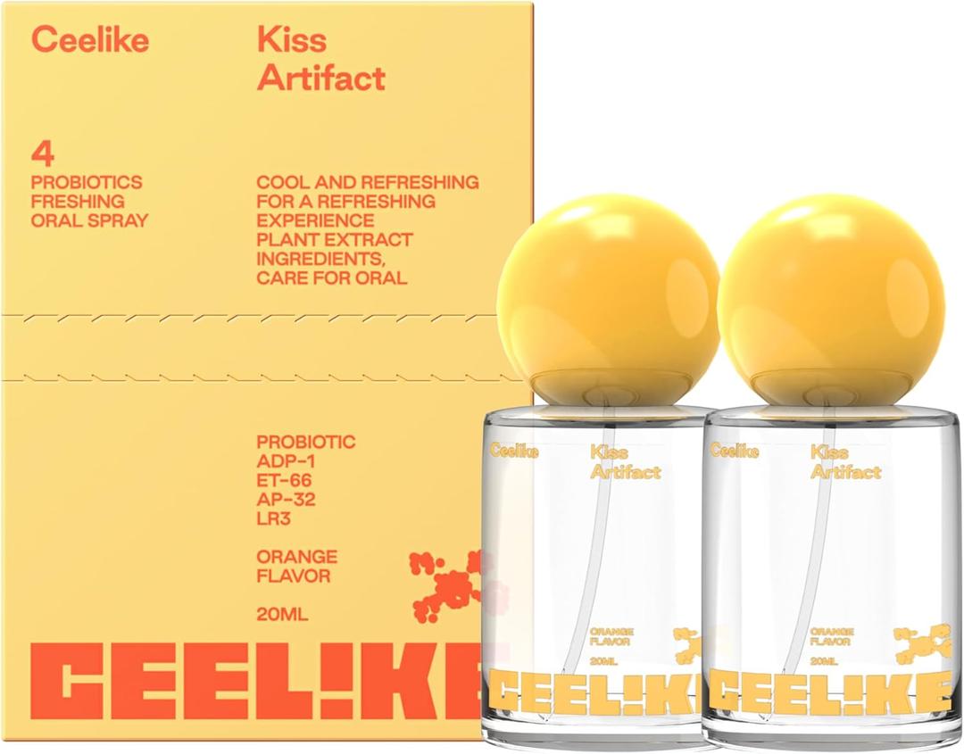 Oral Spray  Fresh Breath, Dual Cooling Experience & Convenient On-The-Go Design  Perfect for Freshening Breath Anywhere, Anytime (Orange, 2 Count)