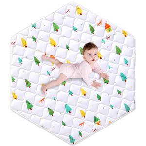 Premium Foam Baby Hexagon Mat 52" X 45", Thick One-Piece Crawling Mat, Odorless BabyMat Floor Mat, Non-Slip Cushioned Baby Playmat for Infants,Babies,Toddlers. Machine Washable for Easy Care.