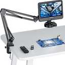 Andonstar AD109 Digital Microscope with 10.1" Screen for Adults, Flexible Boom Arm Stand Soldering Microscope, Coin Microscope Full View for Error Coins with 56 LED Ring Light, 32GB Card