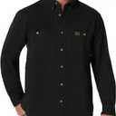 Wrangler Riggs Workwear Men's Logger Twill Long Sleeve Work Shirt (X-Large, Black)