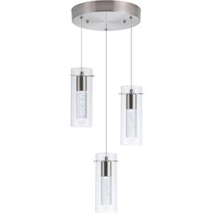Pendant Lights Kitchen Island 3-Light, 6000K Kitchen Island Dining Room Light Pendant Lighting Fixtures Bubble Crystal Chandelier Over Island Table Modern Hanging Light for Bar Dining Room