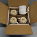 LE TAUCI Coffee Mugs 12 oz, Ceramic Coffee Cups for Latte, Hot Tea, Cappuccino, Mocha, Cocoa, Housewarming Wedding Present Mug Set - Set of 4, Arctic White (Full 12 oz (Normal 11 oz))