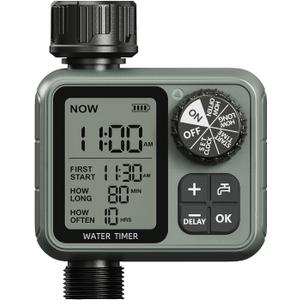 Sprinkler Timer for Garden Hose, Irrigation Water Timer with Rain Delay, Automatic Manual Watering for Lawn Yard Outdoor Drip Irrigation System