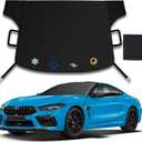 Windshield Cover for Ice and Snow,New Upgraded Heavy Duty Windshield Snow Cover,Extra Large Size (75"x45"),Windproof Winter Frost and Deicing Awning Suitable Fzor Cars, Trucks, SUVs