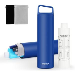 Insulin Cooler Travel Case, Medication Diabetes Supplies, 60H Insulin Pens Cold Bottle, 5-in-1 Diabetic Medicine Cooler, TSA Approved, with Gel Ice Pack and Emergency Bottle(Blue)
