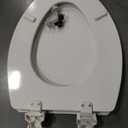 Bemis 1500EC Durable Wooden Toilet Seat, Easy Clean Hinges, Made in USA, Elongated, White