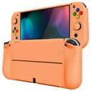 PlayVital ZealProtect Soft Protective Case for Nintendo Switch OLED, Flexible Protector Joycon Grip Cover for Nintendo Switch OLED with Thumb Grips & ABXY Direction Button Cap - Apricot Yellow