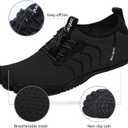 Racqua Water Shoes Quick Dry Barefoot Beach Aqua Sport Swim Surf Pool Hiking Diving Walking for Men Women, Black, Size 7.5