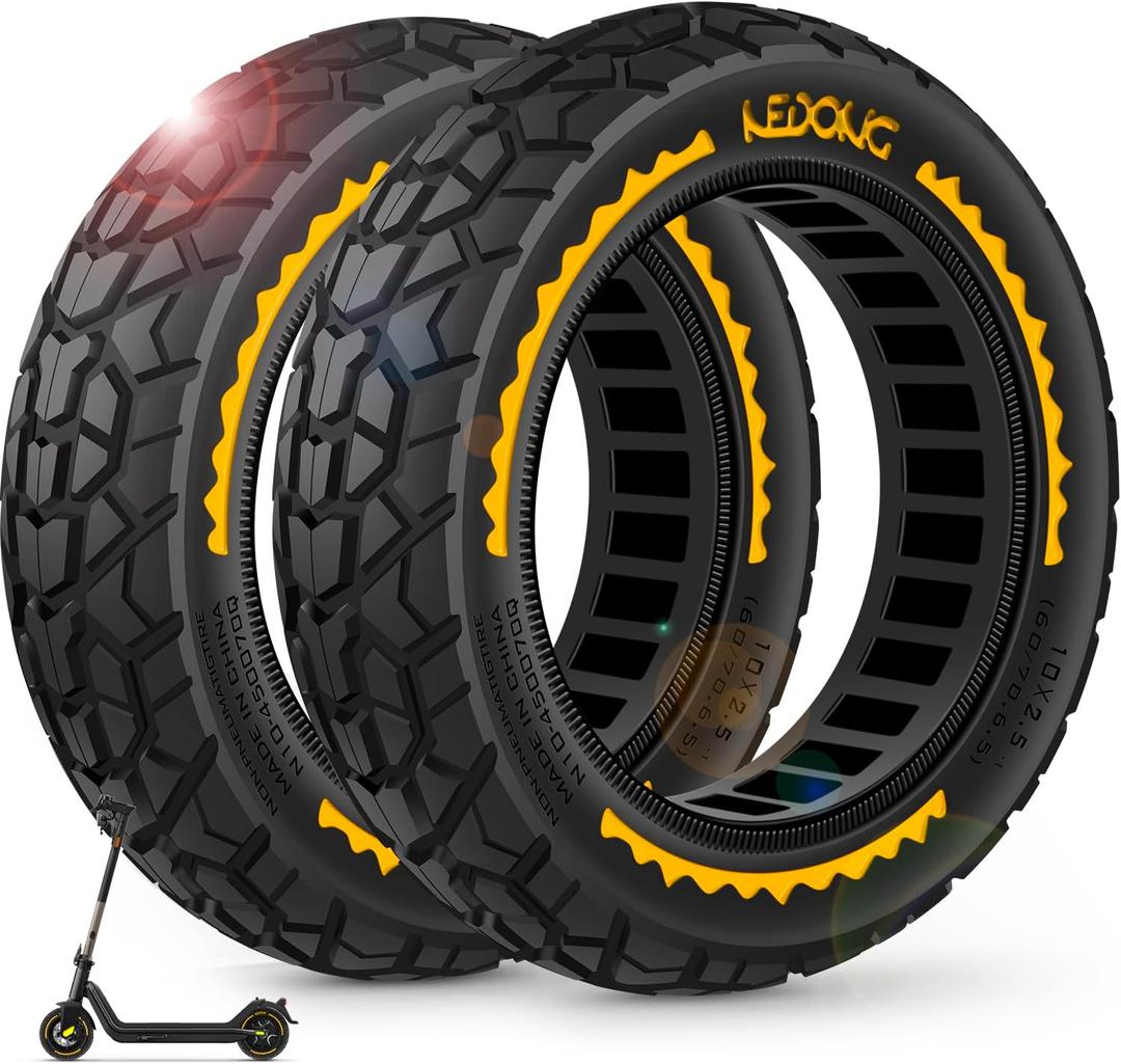 BANGTING 2PCS 60/70-6.5 Scooter Tire Tubeless, 10x2.5 inch Front or Rear Replacement Solid Tires, 10x2.5-6.5 Rubber Tire for Segway Max G30/G30D/G30E/G30E/G30LP/G30D II (Yellow) BANGTING 2PCS 60/70-6.5 Scooter Tire Tubeless, 10x2.5 inch Front or Rear Replacement Solid Tires, 10x2.5-6.5 Rubber Tire for Segway Max G30/G30D/G30E/G30E/G30LP/G30D II (Yellow)