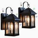 2 Pack Solar Outdoor Wall Lights for Fence Front Door Waterproof Dusk to Dawn Motion Sensor LED Sconce with 3 Modes,3000K E26 Bulb Included,Exterior Porch Lamps Wall Mount Patio Decorative