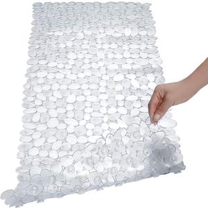 SONGZIMING Pebble Bath Mat for Bathtub to Anti Slip Bathtub Mat in Shower with 16 Inches by 35 Inches (Clear)