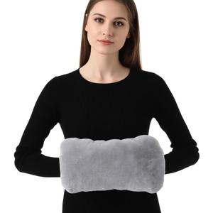 ITODA Electric Heated Pad Hand Muff USB Portable Pouch Hand Warmer Plush Liner Wrist Heating Gloves for Camping Home Winter (Grey)