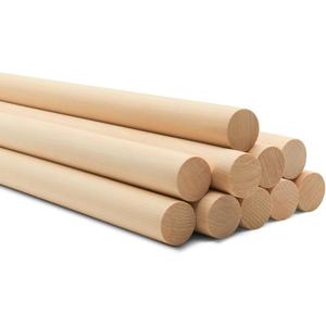 Dowel Rods Wood Sticks Wooden Dowel Rods 1 x 48 Inch Unfinished Hardwood Sticks for Crafts and DIYers 2 Pieces by Woodpeckers
