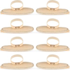 Woanger 8 Pcs Hammer Toe Crest Cushion Soft Straightener Buttress Pads Splint Reduces Pressure from Calluses and Hammer Toes, Medium, Right, Left(Single Hole,Beige)