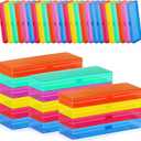 Fainne 36 Pcs Plastic Pencil Case Bulk Plastic Pencil Boxes Frosted Pens Holder with Hinged Lid and Snap Closure for Stationery Organizer School Office (Mixed Color)